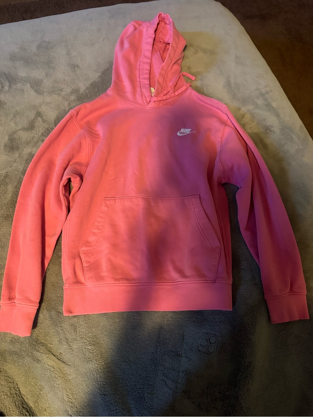 Nike Hot Pink Hooded Sweatshirt with White Logo